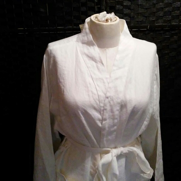 FLAX Other - FLAX Linen the Wrapper Underflax Robe White Medium